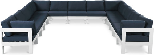 Nizuc - Outdoor Patio 13 Piece Modular Sectional With White Frame
