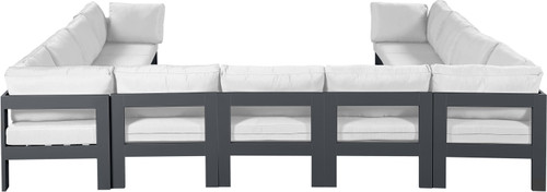 Nizuc - Outdoor Patio 11 Piece Modular Sectional With Gray Frame