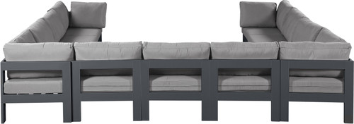 Nizuc - Outdoor Patio 11 Piece Modular Sectional With Gray Frame