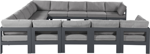 Nizuc - Outdoor Patio 13 Piece Modular Sectional With Gray Frame