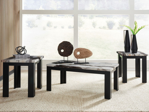 Jazmore - Dark Brown - Occasional Table Set (Set of 3)