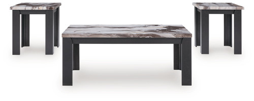 Jazmore - Dark Brown - Occasional Table Set (Set of 3)