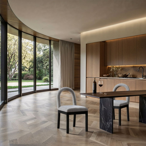 Conrad - Linen Dining Chair With Black Legs