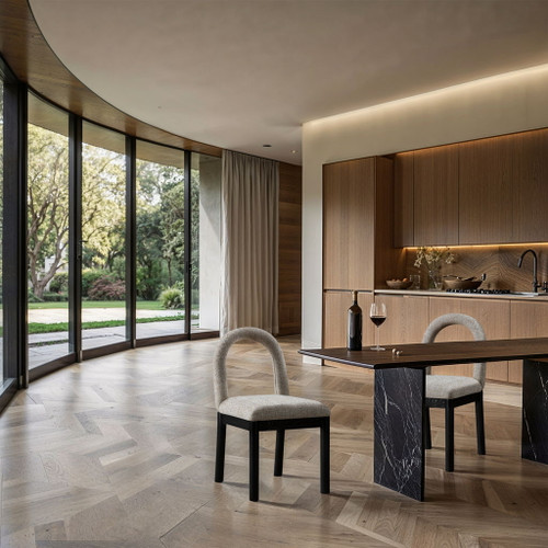 Conrad - Linen Dining Chair With Black Legs