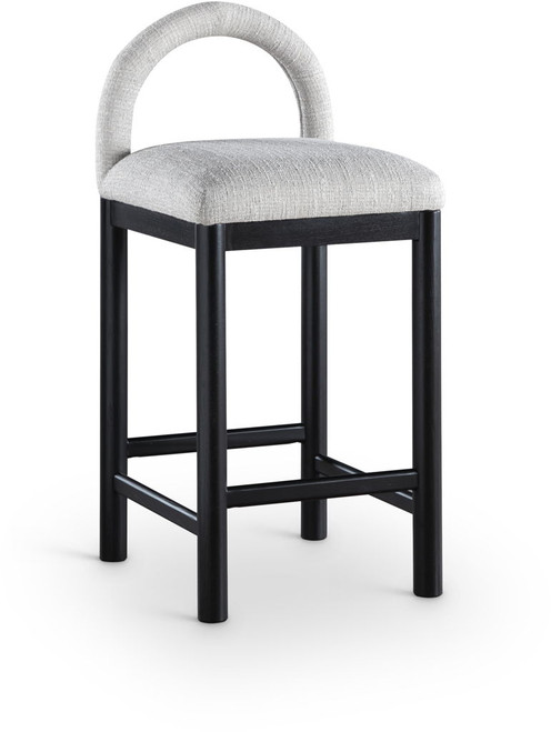 Conrad - Linen Counter Stool With Black Legs