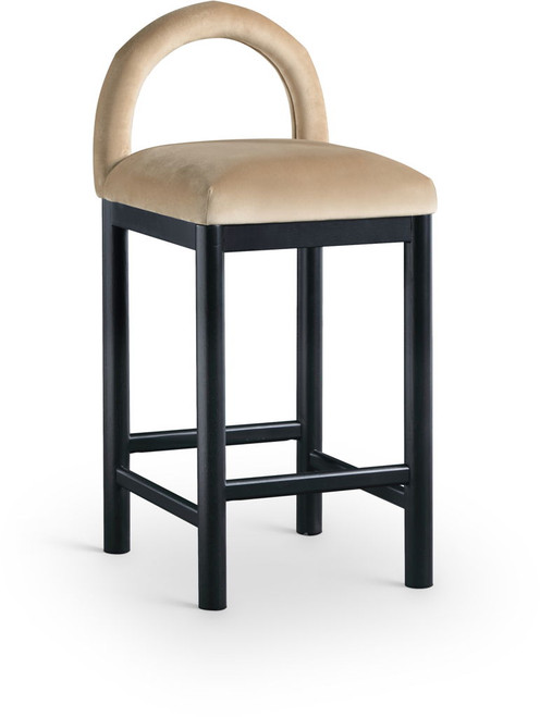 Conrad - Velvet Counter Stool With Black Legs Conrad - Velvet Counter Stool With Black Legs