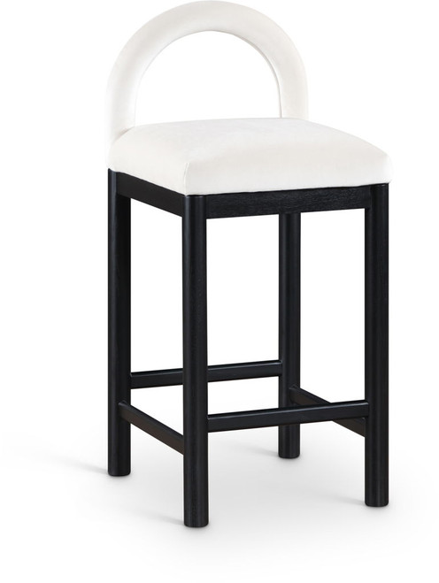Conrad - Velvet Counter Stool With Black Legs