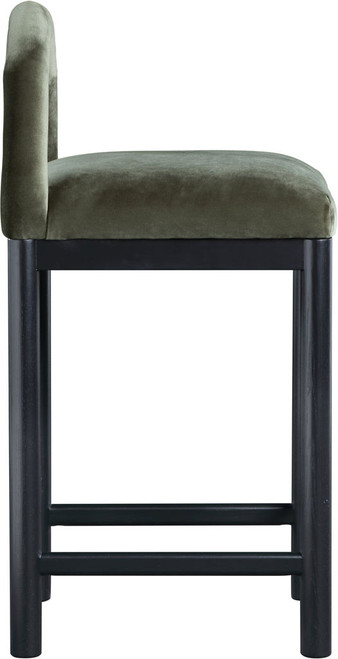 Conrad - Velvet Counter Stool With Black Legs