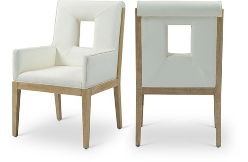 Gwendolyn - Faux Leather Dining Arm Chair With Natural Frame