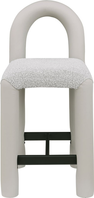 Amari - Vegan Leather and Boucle Fabric Stool