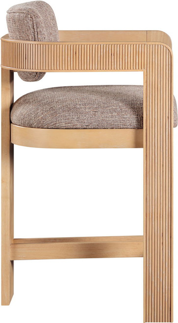 Sacha - Linen Stool With Natural Base