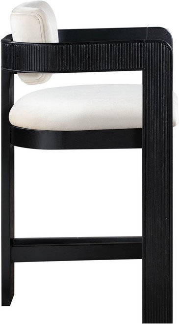 Sacha - Velvet Stool With Black Base