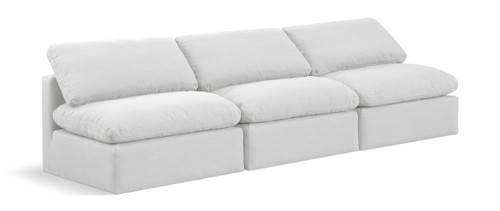 Indulge - Linen 3 Piece Modular Armless Sofa - White