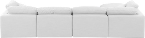 Indulge - Linen 5 Piece Modular Sectional With Chaise - White