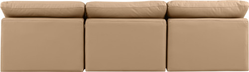 Indulge - Faux Leather 3 Piece Modular Armless Sofa - Tan
