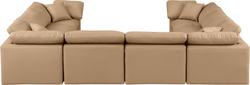 Indulge - Faux Leather 8 Piece Modular Sectional - Tan