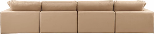 Comfy - Faux Leather Modular Sofa 4 Pieces - Tan