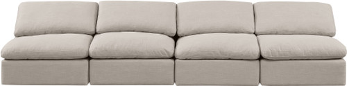 Indulge - Linen 4 Seat Modular Armless Sofa