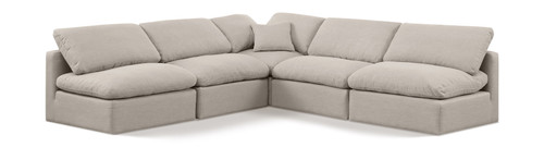 Indulge - Linen 5 Piece Modular Corner Armless Sectional