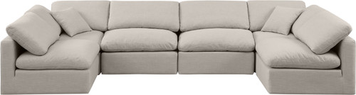 Indulge - Linen 6 Piece Modular U-Shaped Sectional