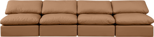 Indulge - Faux Leather 4 Seat Modular Armless Sofa