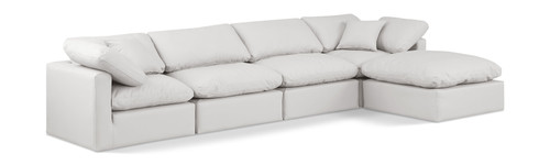 Indulge - Faux Leather 5 Piece Modular Sectional With Chaise