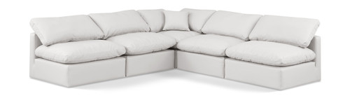 Indulge - Faux Leather 5 Piece Modular Corner Armless Sectional