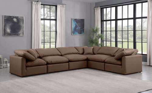 Indulge - Faux Leather 6 Piece Modular Corner Sectional