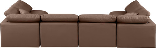 Indulge - Faux Leather 6 Piece Modular U-Shaped Sectional