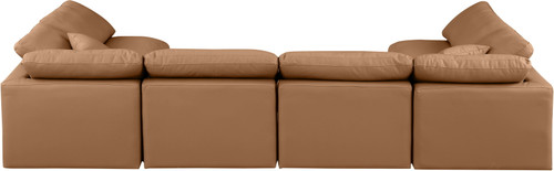 Indulge - Faux Leather 6 Piece Modular U-Shaped Sectional