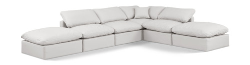 Indulge - Faux Leather 6 Piece Modular Armless Sectional