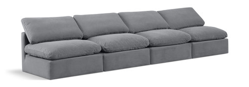 Indulge - Velvet 4 Seat Modular Armless Sofa