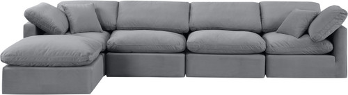 Indulge - Velvet 5 Piece Modular Sectional With Chaise
