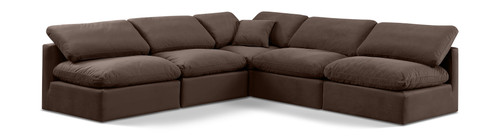 Indulge - Velvet 5 Piece Modular Corner Armless Sectional