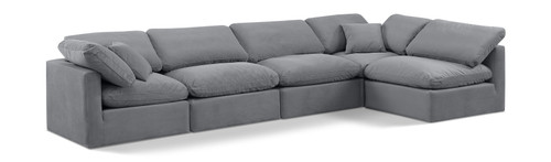 Indulge - Velvet 5 Piece Modular Sectional
