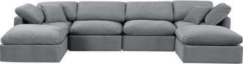 Indulge - Velvet 6 Piece Modular Double Chaise Sectional