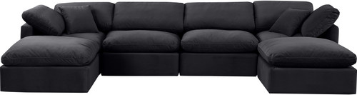 Indulge - Velvet 6 Piece Modular Double Chaise Sectional