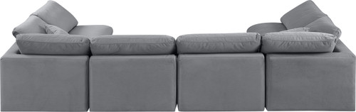 Indulge - Velvet 6 Piece Modular U-Shaped Sectional