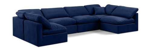 Indulge - Velvet 6 Piece Modular U-Shaped Sectional