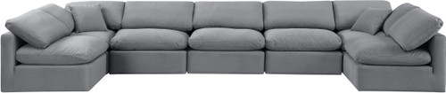 Indulge - Velvet 7 Piece Modular U-Shaped Sectional