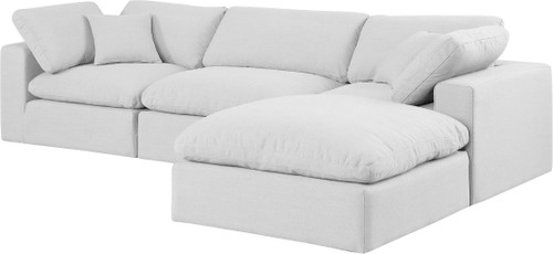 Comfy - 4 Piece Linen Fabric Modular Sectional With Chaise