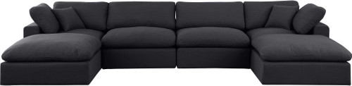 Comfy - 6 Piece Linen Modular Double Chaise Sectional