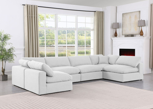 Comfy - 6 Piece Linen Modular Armless Sectional