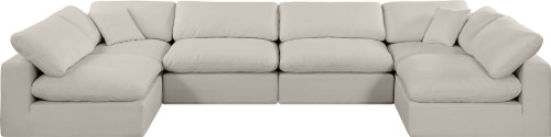 Comfy - 6 Piece Linen Modular Armless Sectional