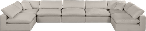 Comfy - 7 Piece Linen Modular Armless Sectional