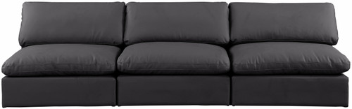 Comfy - Faux Leather Modular Armless Sofa 3 Seats