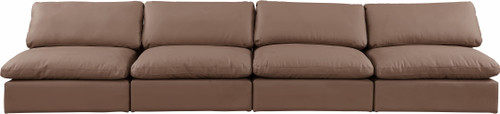 Comfy - Faux Leather Modular Armless Sofa 4 Seats
