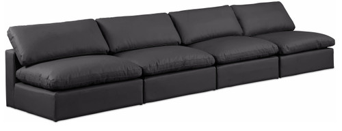 Comfy - Faux Leather Modular Armless Sofa 4 Seats Comfy - Faux Leather Modular Armless Sofa 4 Seats