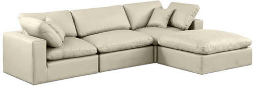 Comfy - 4 Piece Faux Leather Modular Sectional With Chaise