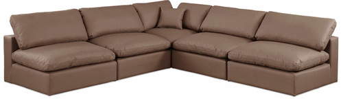 Comfy - 5 Piece Faux Leather Modular Corner Armless Sectional
